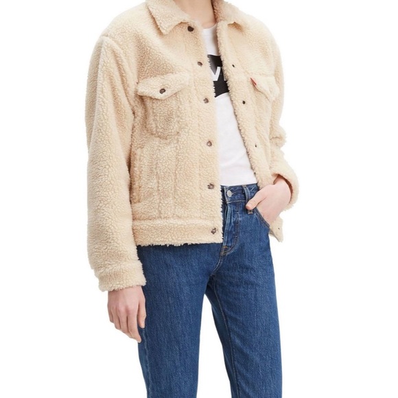 NEW Levi’s ex boyfriend Sherpa trucker jacket XS - Picture 4 of 9
